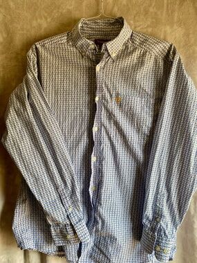 Ariat Blue and Cream Geometric Button-Down Shirt